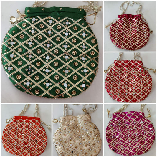 POTLI BAGS FOR WEDDING RETURN GIFTS /HALDI MEHENDI SANGEET FAVORS FOR BRIDESMAIDS