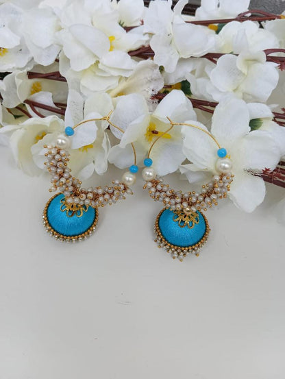 Beaded Silk Thread Earrings