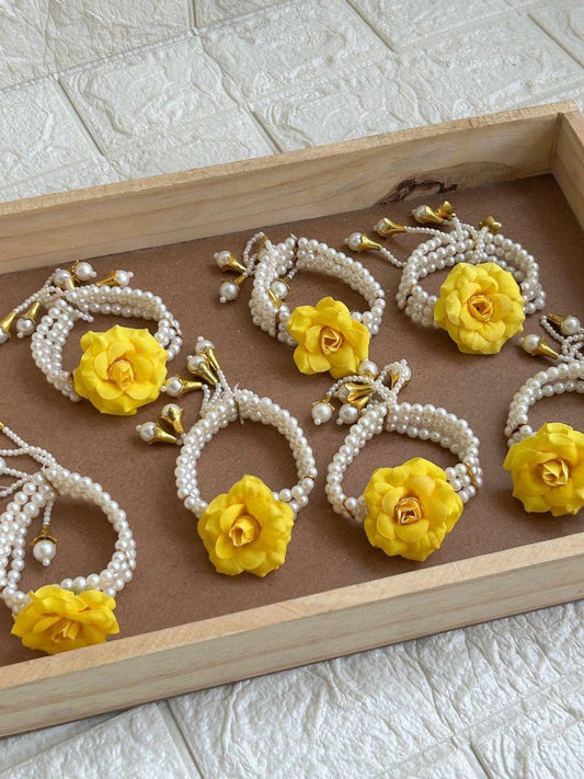 YELLOW ROSE BRACELET WITH RING FOR BRIDESMAIDS RETURN GIFTS 🎁 IN HALDI AND MEHENDI CEREMONY / ANY OTHER OCCASION
