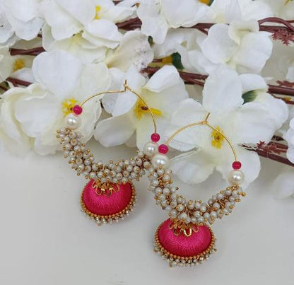 Beaded Silk Thread Earrings