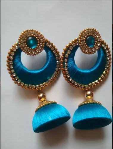 Silk Thread Chandbali Earring